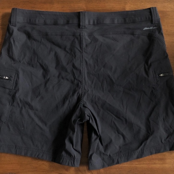 Eddie Bauer First Ascent Shorts Womens 16 Black Hiking Stretch Zip Pockets Nylon - Picture 3 of 5